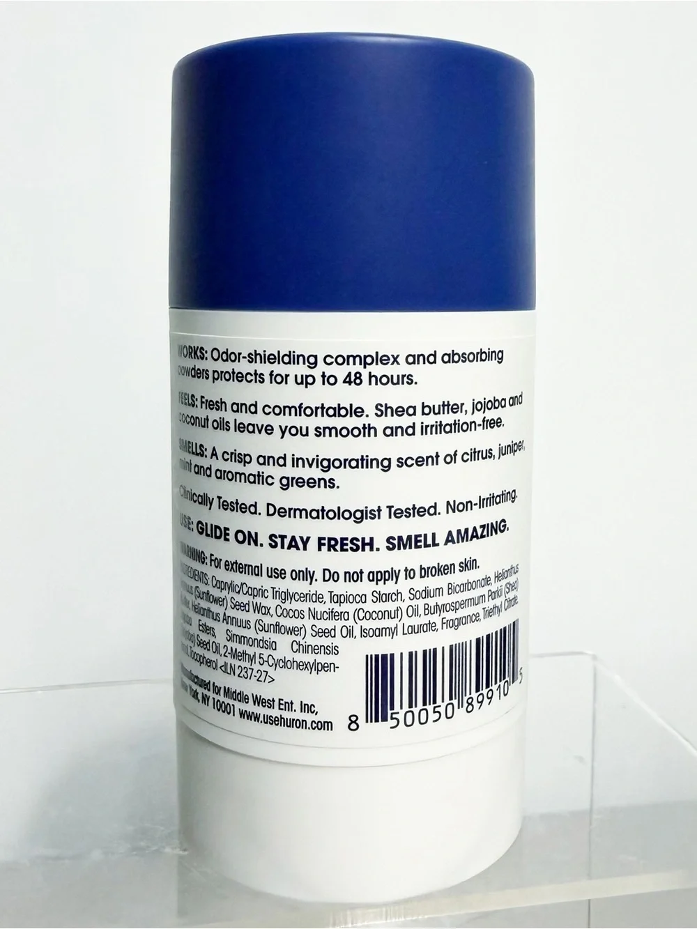 HURON Deodorant Citrus + Eucalyptus, 48-Hour Aluminum-Free, 3.2 oz - NEW